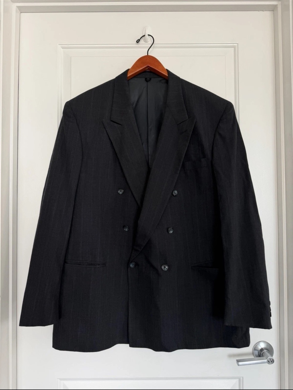 Givenchy Monsieur Blazer 48 Vintage Wool Union Made Double Breasted Designer